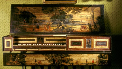 A virginal by Robert Hatley, part of the early playing keyboard collection at Fenton House and Garden